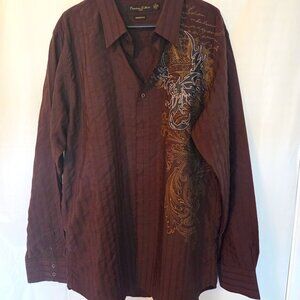 Mens brown Western Premier Culture 3XL Long sleeve button down